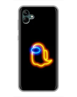 Чехол для Samsung Galaxy A04 с картинкой «Among Us неоновое сияние»