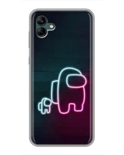 Чехол для Samsung Galaxy A04 с картинкой «Among Us неон-арт»