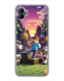 Чехол для Samsung Galaxy A04 с картинкой «Стив на ферме»