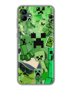 Чехол для Samsung Galaxy A04 с картинкой «Криперы Minecraft»