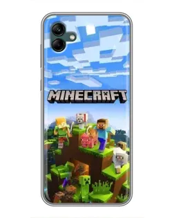 Чехол для Samsung Galaxy A04 с картинкой «Minecraft классический мир»
