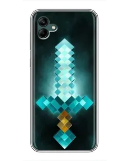 Чехол для Samsung Galaxy A04 с картинкой «Алмазный меч неон»