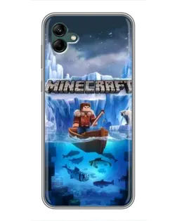 Чехол для Samsung Galaxy A04 с картинкой «Minecraft ледяной мир»