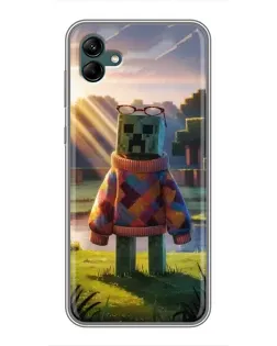 Чехол для Samsung Galaxy A04 с картинкой «Крипер в свитере»