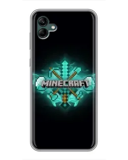 Чехол для Samsung Galaxy A04 с картинкой «Minecraft Diamond лого»