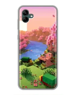 Чехол для Samsung Galaxy A04 с картинкой «Розовое дерево Minecraft»