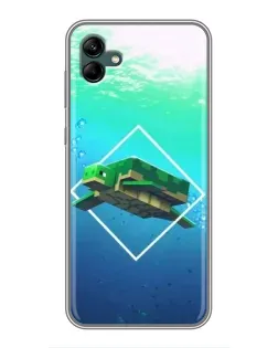 Чехол для Samsung Galaxy A04 с картинкой «Черепаха Minecraft»