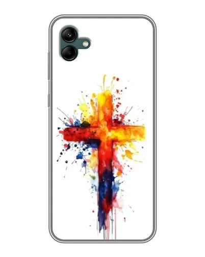Чехол для Samsung Galaxy A04 с картинкой «Акварельный крест»