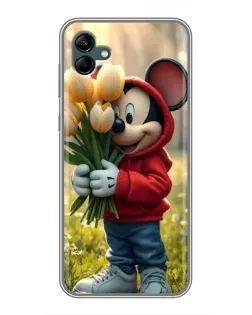 Чохол для Samsung Galaxy A04 з картинкою «Міккі з тюльпанами»