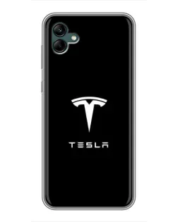 Чохол для Samsung Galaxy A04 з картинкою «Tesla White Logo»