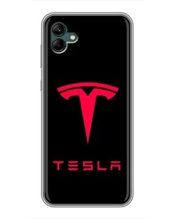 Чохол для Samsung Galaxy A04 з картинкою «Tesla Red Logo»