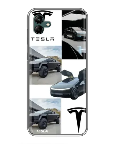 Чохол для Samsung Galaxy A04 з картинкою «Колаж Cybertruck Tesla»