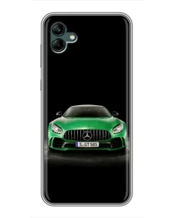 Чехол для Samsung Galaxy A04 с картинкой «Mercedes — неоновый лого»