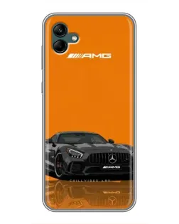 Чехол для Samsung Galaxy A04 с картинкой «Оранжевый Mercedes AMG»