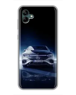 Чехол для Samsung Galaxy A04 с картинкой «Ночной Mercedes EQ»