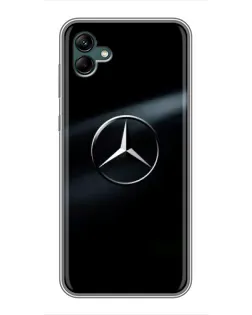 Чехол для Samsung Galaxy A04 с картинкой «Mercedes на металле»