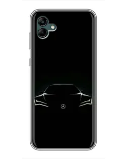 Чехол для Samsung Galaxy A04 с картинкой «Mercedes — силуэт авто»