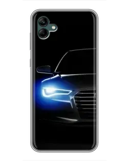 Чехол для Samsung Galaxy A04 с картинкой «Неоновый взгляд Audi»