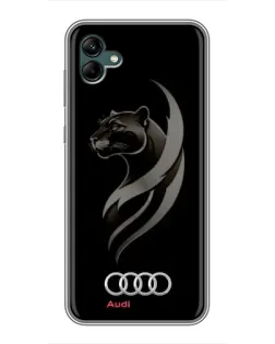 Чехол для Samsung Galaxy A04 с картинкой «Графика — пантера и Audi»