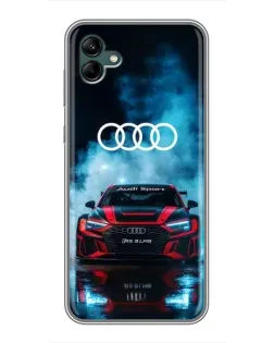 Чехол для Samsung Galaxy A04 с картинкой «Audi Sport — неон»