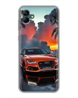 Чехол для Samsung Galaxy A04 с картинкой «Audi — закат»