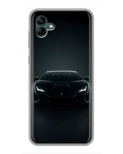 Чехол для Samsung Galaxy A04 с картинкой «Черный Lamborghini Aventador»