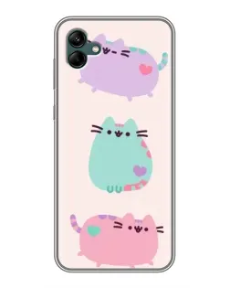 Чохол для Samsung Galaxy A04 з картинкою «Pusheen тріо»