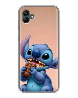 Чехол для Samsung Galaxy A04 с картинкой «Стич ест шоколад»