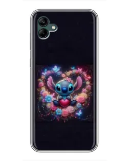 Чехол для Samsung Galaxy A04 с картинкой «Stitch в цветах»
