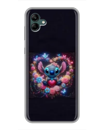 Чехол для Samsung Galaxy A04 с картинкой «Stitch в цветах»