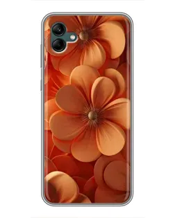 Чохол для Samsung Galaxy A04 з картинкою «Помаранчева макро квітка»