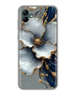 Чохол для Samsung Galaxy A04 з картинкою «Біла квітка та золотий флюїд»
