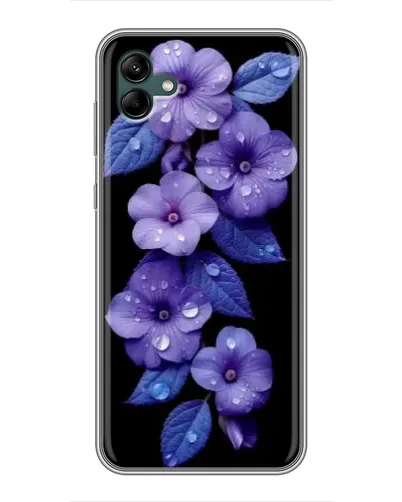 Чохол для Samsung Galaxy A04 з картинкою «Фіолетові квіти з росою»