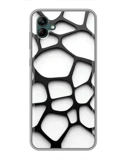 Чохол для Samsung Galaxy A04 з картинкою «Біла об'ємна сітка»