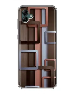 Чохол для Samsung Galaxy A04 з картинкою «Коричневі об'ємні квадрати»