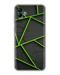 Чохол для Samsung Galaxy A04 з картинкою «Зелені геометричні лінії»