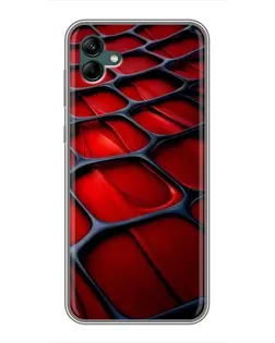 Чохол для Samsung Galaxy A04 з картинкою «Червона глянцева сітка»