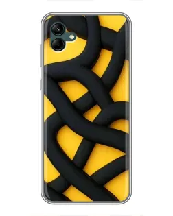 Чохол для Samsung Galaxy A04 з картинкою «Чорне жовте переплетення»