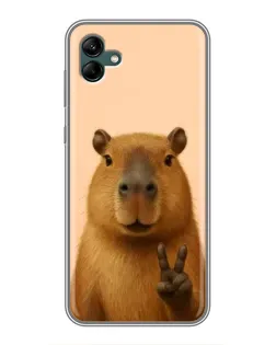 Чехол для Samsung Galaxy A04 с картинкой «Капибара виктория»