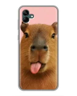 Чехол для Samsung Galaxy A04 с картинкой «Капибара с языком»