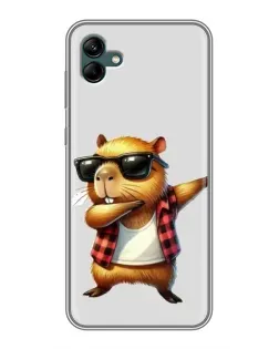Чехол для Samsung Galaxy A04 с картинкой «Капибара рэпер даб»