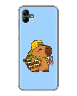 Чехол для Samsung Galaxy A04 с картинкой «Капибара на скейте»