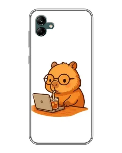Чохол для Samsung Galaxy A04 з картинкою «Капібара з ноутбуком»