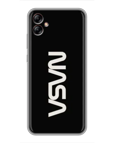 Чехол для Samsung Galaxy A04e (A042) с картинкой «NASA — вертикальный логотип»