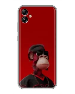 Чехол для Samsung Galaxy A04e (A042) с картинкой «Bored Ape в красном»
