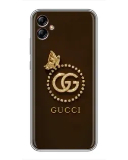 Чехол для Samsung Galaxy A04e (A042) с картинкой «Gucci — золотая бабочка»
