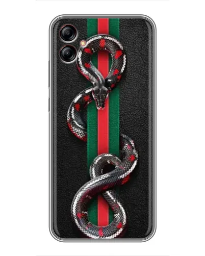Чехол для Samsung Galaxy A04e (A042) с картинкой «Gucci — змея на полосе» Чехол для Samsung Galaxy A04e (A042) с картинкой «Gucci — змея на полосе»