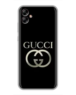 Чехол для Samsung Galaxy A04e (A042) с картинкой «Gucci — золото на черном» Чехол для Samsung Galaxy A04e (A042) с картинкой «Gucci — золото на черном»