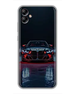 Чехол для Samsung Galaxy A04e (A042) с картинкой «BMW на мокрой дороге»