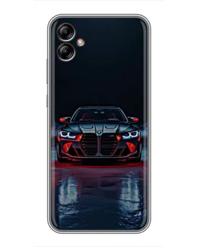 Чехол для Samsung Galaxy A04e (A042) с картинкой «BMW на мокрой дороге»